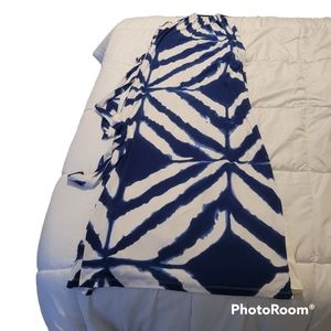 Muse blue & white multi backless maxi dress. Size 10.